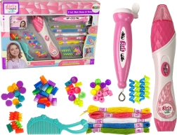 Set per intrecciare i capelli 2 in 1 con perline per bambini