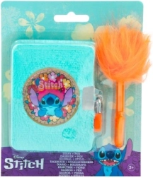 Diario in peluche disney stitch con lucchetto e penna pelosa