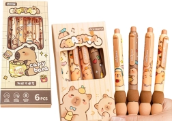 Set di penne Capibara 6 pezzi inchiostro blu