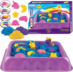 sabbia cinetica 0,6 kg unicorni e arcobaleni con tavolino e formine Woopie