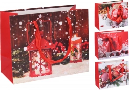 Sacchetto regalo di carta natalizio, misura S, 18 × 23 × 10 cm