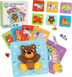 Puzzle in legno con animali WOOPIE GREEN Montessori, FSC