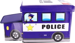 Contenitore per giocattoli con pouf - Auto della polizia