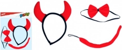 Set carnevalesco da diavolo per bambini – cerchietto con corna, coda e papillon
