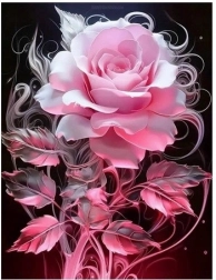 Mosaico di diamanti Fiori rosa