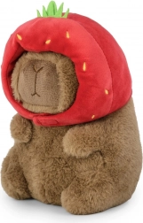 capibara di peluche con cappellino a fragola 20 cm