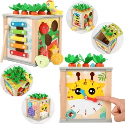 Cubo educativo in legno 5-in-1 per bambini
