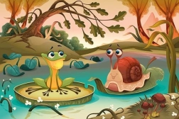 Puzzle in legno Amici del lago 50 pezzi