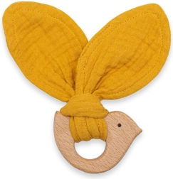 Massaggiagengive per bambini con uccellino NEW BABY Bird color senape
