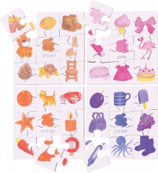 Bigjigs Toys puzzle didattico in legno Colori 4 in 1