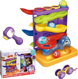 Woopie pista a biglie per bambini 3in1 con martelletto e pista per macchinine
