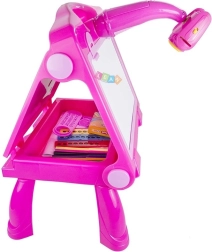 Lavagna rosa con proiettore per disegnare e dipingere