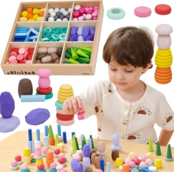 VIGA set di costruzioni montessori in legno Nature Treasures 141 pz