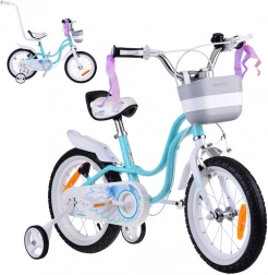 Bicicletta per bambini 14" Little Swan con cestino e rotelle ROYALBABY – Turchese