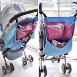 Organizer per passeggino con tasche e portabottiglia