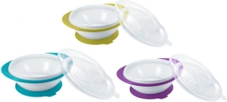 NUK Easy Learning Ciotola per bambini con 2 coperchi e ventosa blu