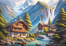 Puzzle villaggio di legno 260 pezzi