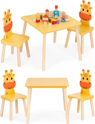 Set di mobili per bambini tavolo e 2 sedie giraffa ECOTOYS