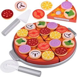 Set Pizza in Legno per Bambini con Accessori Removibili
