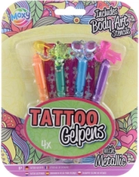 Penne gel metallizzate per tatuaggi con stencil, set da 4 pezzi