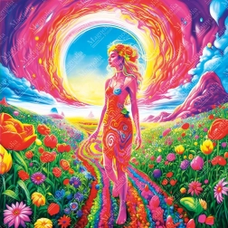 Puzzle Sentiero fiorito 1023 pezzi