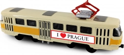 Tram retrò in metallo PRAGUE T3 16 cm con retrocarica
