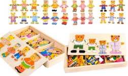 Puzzle in legno – vestire gli orsetti