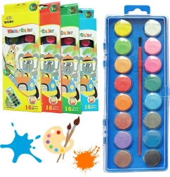 Colori ad acquerello scolastici 16 colori con pennello