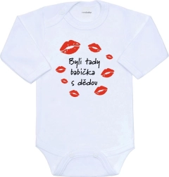 Body per bambini con stampa New Baby – Sono stati qui la nonna e il nonno, manica lunga