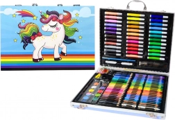 Set artistico in valigetta con unicorno Blu 150 pz