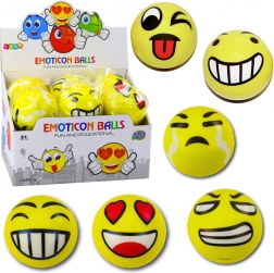 Pallina in schiuma con emoticon 10 cm, gialla