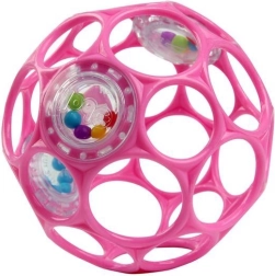 Oball pallina sonaglino Rattle 10 cm rosa scuro