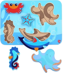 Puzzle ad incastro in legno Sea World – LUCY & LEO, 6 pezzi