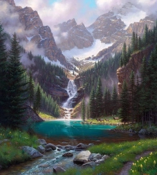 Pittura diamantata Torrente di montagna 30x40 cm