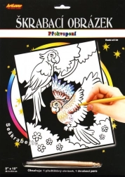 Immagine da grattare con sorpresa Due pappagalli 20x25 cm