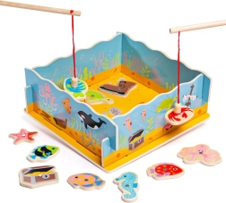 Gioco magnetico in legno per pescare i pesciolini BIGJIGS TOYS