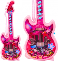 Chitarra elettrica per bambini con melodie e solmizzazione, rosa