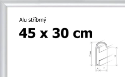 Cornice in alluminio 45 × 30 cm – argento