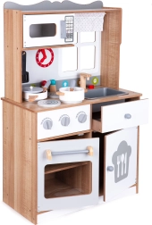 Cucina giocattolo in legno per bambini con accessori Ecotoys