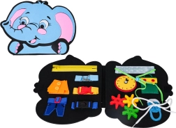 Tavoletta manipolativa multifunzione a forma di elefantino in feltro
