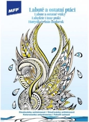 Album da colorare antistress – cigni e altri uccelli A4