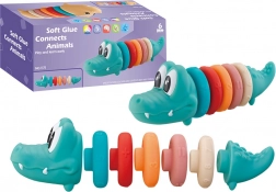 Piramide educativa morbida a forma di coccodrillo per neonati