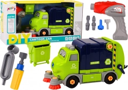 Camion della spazzatura fai‑da‑te a cartoni animati da assemblare – blu