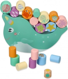 Gioco di equilibrio in legno – narvalo in equilibrio