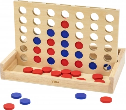 Viga gioco logico in legno 4 in fila