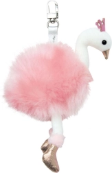 Portachiavi in peluche Cigno Rosa 12 cm