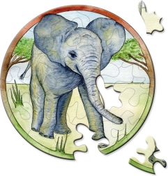 Curiosi puzzle rotondo Picoli elefante 33 pezzi