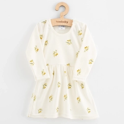 Vestitino da neonata in cotone biologico a maniche lunghe NEW BABY Olive