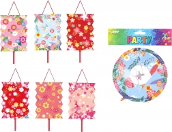 Lampione cilindrico 16 cm con motivo floreale