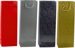 Busta regalo per bottiglia con scritte in rilievo 35 × 12 × 9 cm